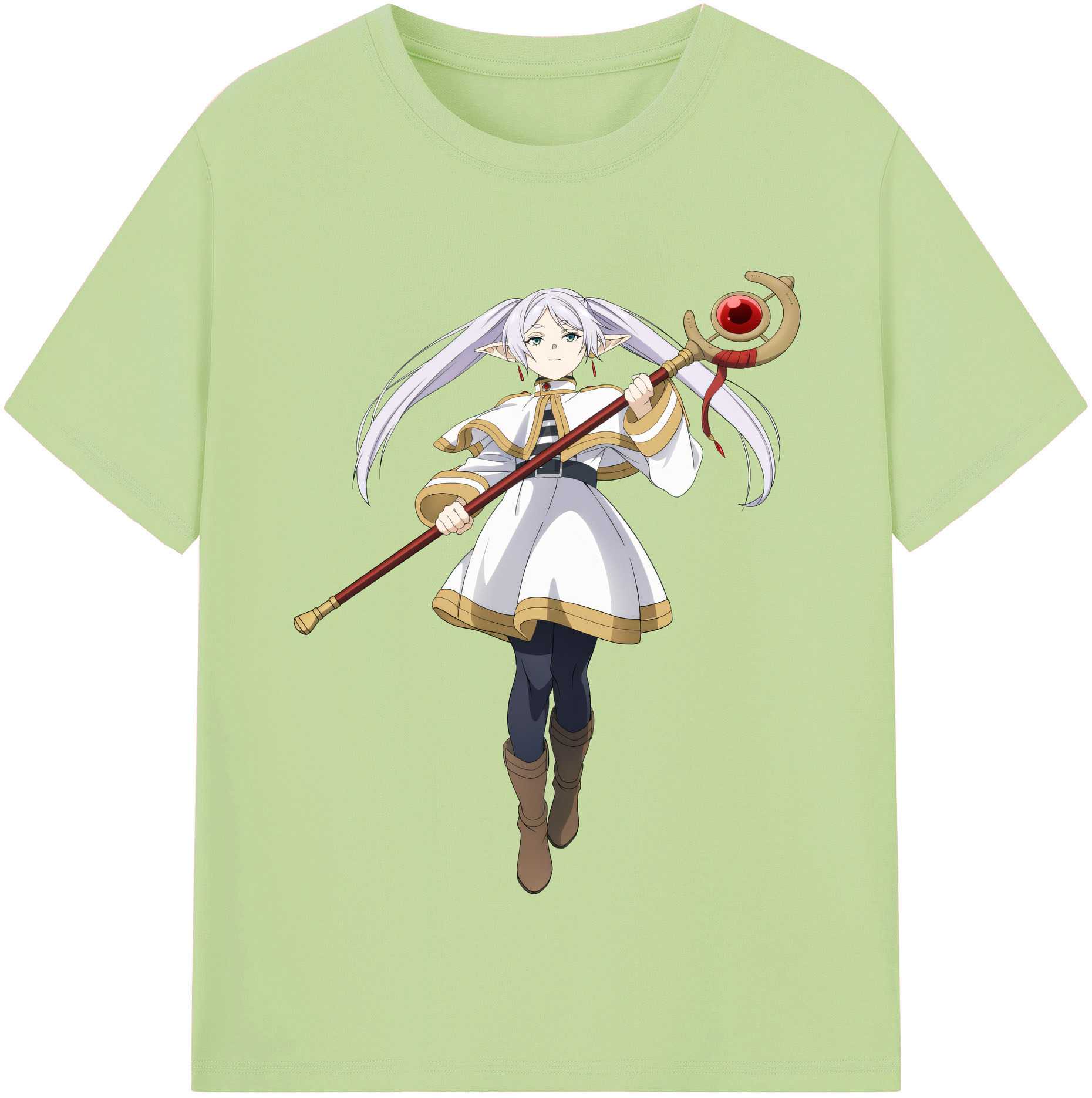 （画像用） 葬送のフリーレン Frieren 綿100％半袖Tシャツ（フロントプリント）